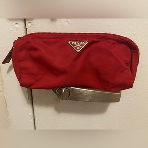 Red Nylon Accessory Pouch